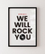 Quadro Decorativo Poster We Will Rock You - Frase, Música, Banda, Rock, Queen na internet