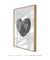Quadro Decorativo Poster Amor Coração Geométrico Cinza