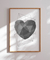 Quadro Decorativo Poster Amor Coração Geométrico Cinza