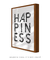 Quadro Decorativo Poster Frase Happiness - Felicidade, Minimalista, Preto e Branco na internet