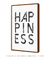 Quadro Decorativo Poster Frase Happiness - Felicidade, Minimalista, Preto e Branco na internet