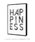 Imagem do Quadro Decorativo Poster Frase Happiness - Felicidade, Minimalista, Preto e Branco