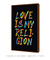 Quadro Decorativo Poster Love Is My Religion Colorido - Frase, Música, Amor - comprar online