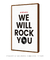 Quadro Decorativo Poster We Will Rock You - Frase, Música, Banda, Rock, Queen - comprar online