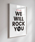 Quadro Decorativo Poster We Will Rock You - Frase, Música, Banda, Rock, Queen