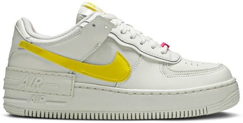 Nike air force ones with sales yellow swoosh