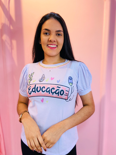 T-shirt Educação Manga Princesa - comprar online