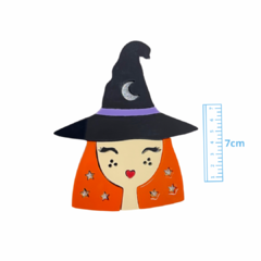 APLIQUE BRUXA ACRÍLICO ADL - HALOWEEN 2024 - 7CM - 1 UNIDADE