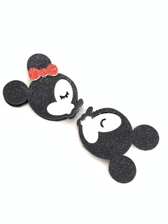 APLIQUE MICKEY E MINNIE BEIJINHO - 2 UNIDADES - Aplique de Laço