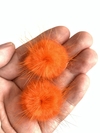 POMPOM RETO PÊLO LARANJA- 2 UNIDADES - 2,5CM