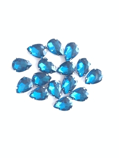 APLIQUE PEDRA GOTA AZUL PETRÓLEO (14 MM) - 5 UNIDADES - comprar online