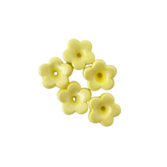 APLIQUE MINI FLOR ARAMADO BISCUIT - AMARELA - 5 UNIDADES