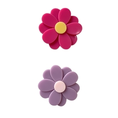 APLIQUE FLOR DUPLA CORES FORTES ADL - 3,5CM - PINK E LILÁS - 2 UNIDADES