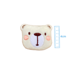 APLIQUE BICHINHOS URSO MARFIM PELÚCIA - 4CM -1 UNIDADE