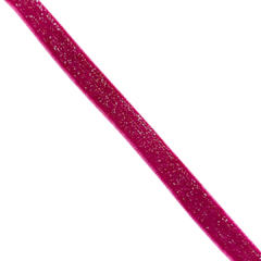 FITA VELUDO GLITTER - PINK - 10MM - 1 METRO