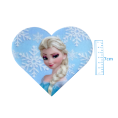 APLIQUE CORAÇÃO PRINCESAS ACRÍLICO ADL - ELSA FROZEN - 6CM - 1 UNIDADE