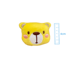 APLIQUE BICHINHOS URSO AMARELO PELÚCIA - 4CM -1 UNIDADE