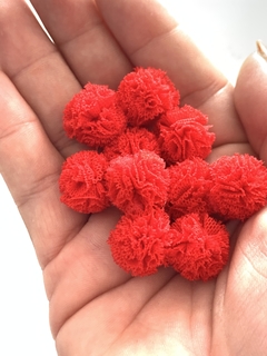 POMPOM TULE VERMELHO - 1,5CM - 10 UNIDADES na internet