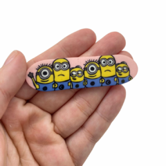 CLIP PLACAS MINIONS - FUNDO ROSA - 6,5CM - 2 UNIDADES - comprar online