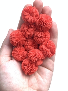 POMPOM TULE VERMELHO MELANCIA - 2,5CM - 10 UNIDADES na internet