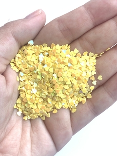 APLIQUE CONFETE GLITTER MINI CORAÇÃO AMARELO - 10 GRAMAS - comprar online