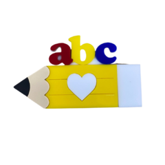 APLIQUE LÁPIS ABC BIG ESCOLAR ACRÍLICO ADL - AMARELO - 8CM - 1 UNIDADE