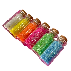 GLITTER FLOCADO ARCO ÍRIS - 6 POTES - 35g