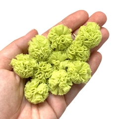 POMPOM TULE VERDE PISTACHE - 2,5CM - 10 UNIDADES - Aplique de Laço