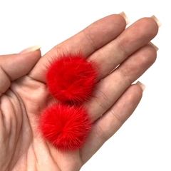 POMPOM RETO PÊLO VERMELHO - 2 UNIDADES - 2,5CM - comprar online