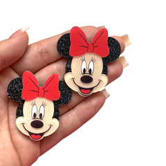 APLIQUE MINNIE LAÇO VERMELHO ACRÍLICO - 2 UNIDADES - comprar online