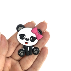 APLIQUE PANDA LAÇO ROSA EMBORRACHADO - 2 UNIDADES - comprar online