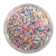 APLIQUE CONFETE GLITTER MINI LAÇO CANDY - 10 GRAMAS