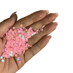 APLIQUE CONFETE GLITTER COELHINHO ROSA - 10 GRAMAS - comprar online