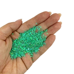 APLIQUE CONFETE GLITTER MINI ESTRELA VERDE - 10 GRAMAS - comprar online