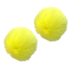 POMPOM PELO BOLINHA AMARELO NEON - 7cm - UNID