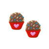 APLIQUE CUPCAKE BRIGADEIRO EMBORRACHADO - VERMELHO - 2 UNIDADES