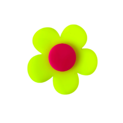 APLIQUE FLOR BIG NEON ACRÍLICO ADL - AMARELA - 6CM - 1 UNIDADE - comprar online