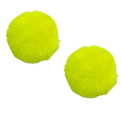 POMPOM 7CM AMARELO NEON - 2 UNIDADES