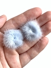 POMPOM RETO PÊLO AZUL BEBÊ- 2 UNIDADES - 2,5CM