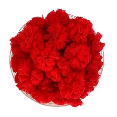 POMPOM TULE VERMELHO - 2,5CM - 10 UNIDADES