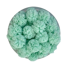 POMPOM TULE VERDE ÁGUA - 2,5CM - 10 UNIDADES