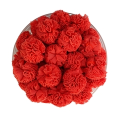 POMPOM TULE VERMELHO MELANCIA - 2,5CM - 10 UNIDADES