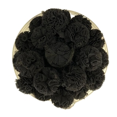 POMPOM TULE PRETO - 2,5CM - 10 UNIDADES