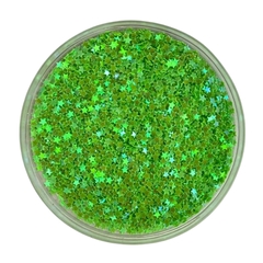 APLIQUE CONFETE GLITTER ESTRELA VERDE - 10 GRAMAS