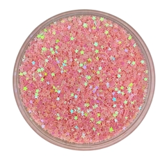 APLIQUE CONFETE GLITTER ESTRELA ROSA BEBÊ - 10 GRAMAS