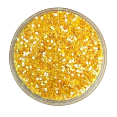 APLIQUE CONFETE GLITTER MINI CORAÇÃO AMARELO SOL - 10 GRAMAS