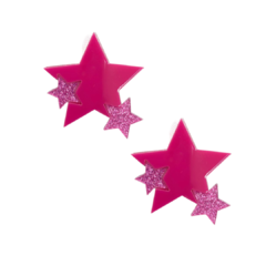 APLIQUE ESTRELA BARBIE ACRÍLICO ADL - 4CM - 2 UNIDADES