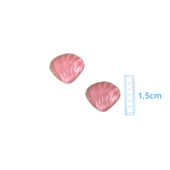 APLIQUE MINI CONCHA RESINA ROSA - 1,5CM - 2 UNIDADES