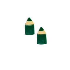 APLIQUE MINI LÁPIS ESCOLAR ACRÍLICO ADL - VERDE BANDEIRA - 2CM - 2 UNIDADES