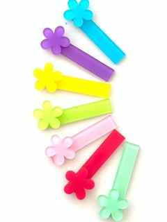 KIT CLIP ACRÍLICO ROSA BEBÊ - 4 PCS